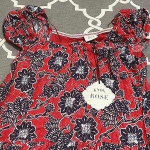Knox Rose Red and Blue Floral Midi Dress